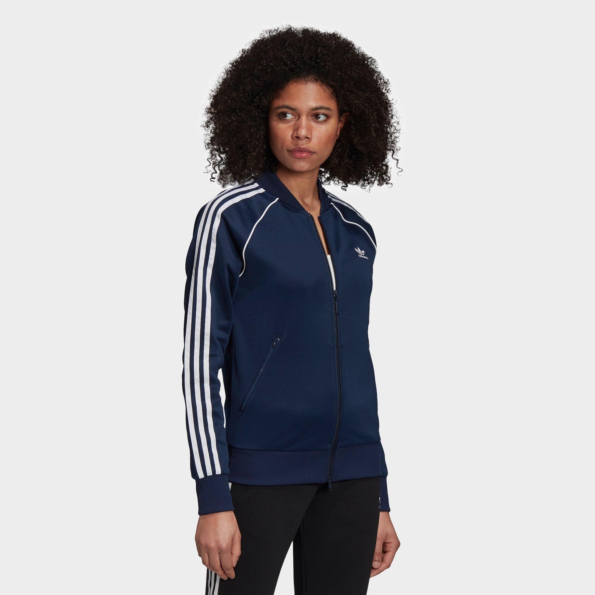 navy adidas originals three stripe track jacket