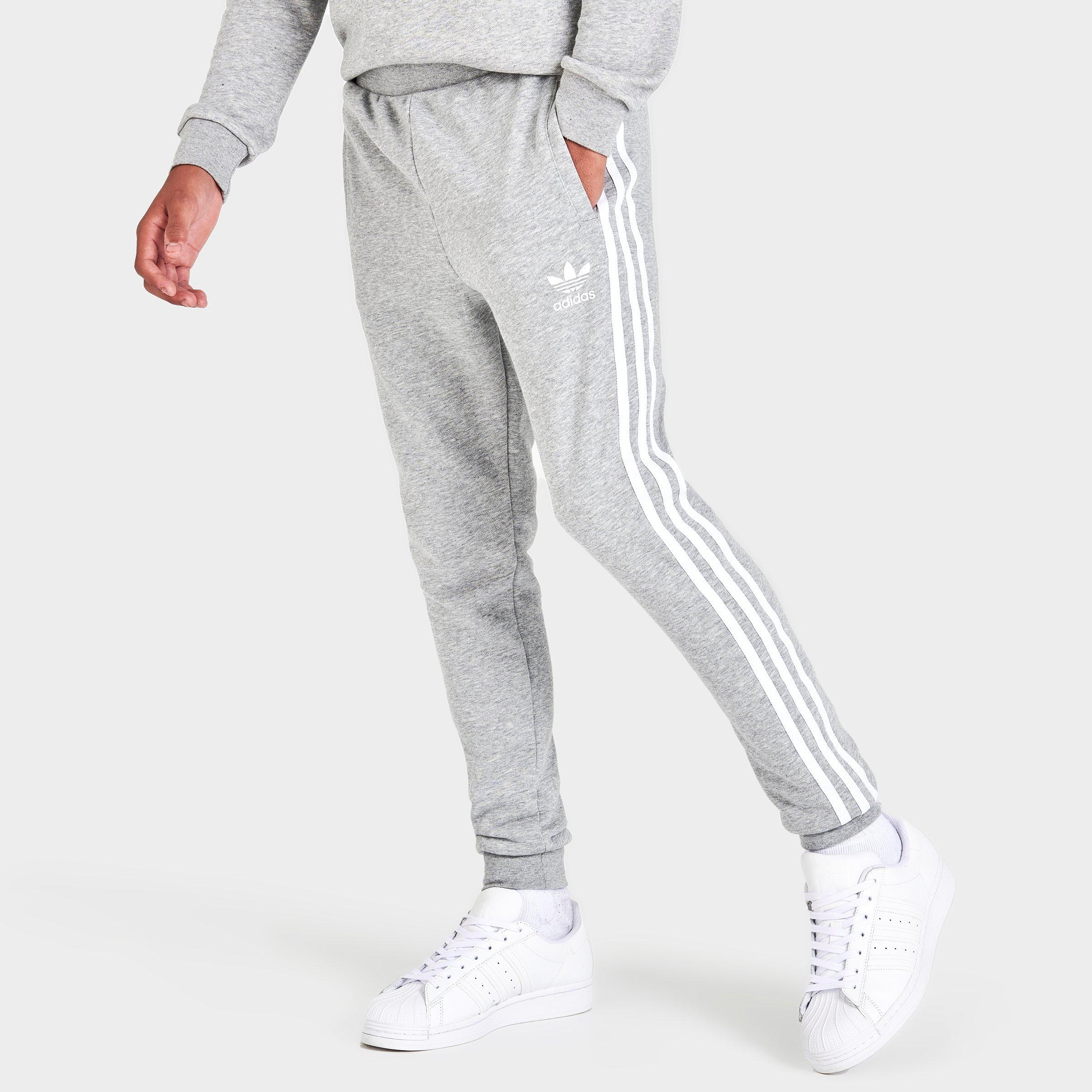 adidas grey stripe joggers