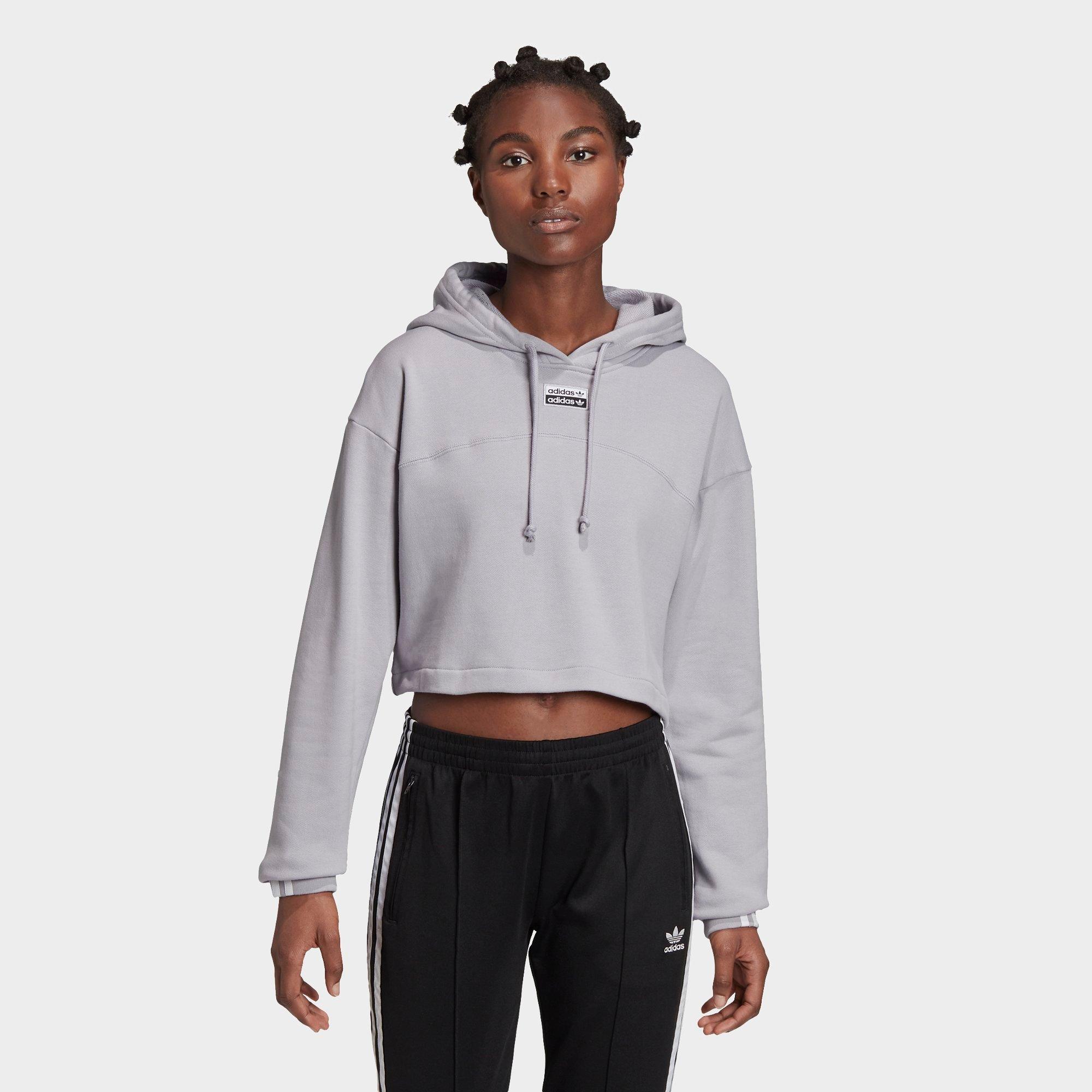 adidas originals side tape cropped sweatshirt