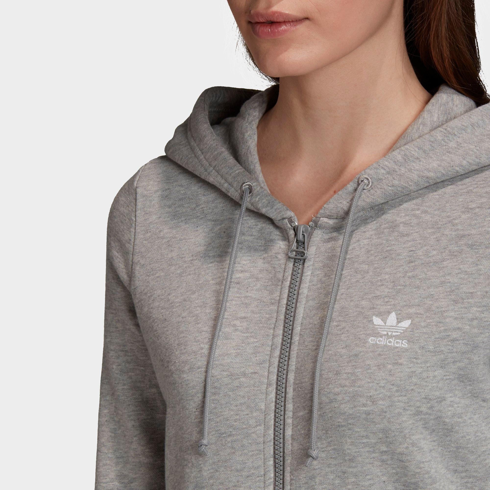 grey adidas zip hoodie women's