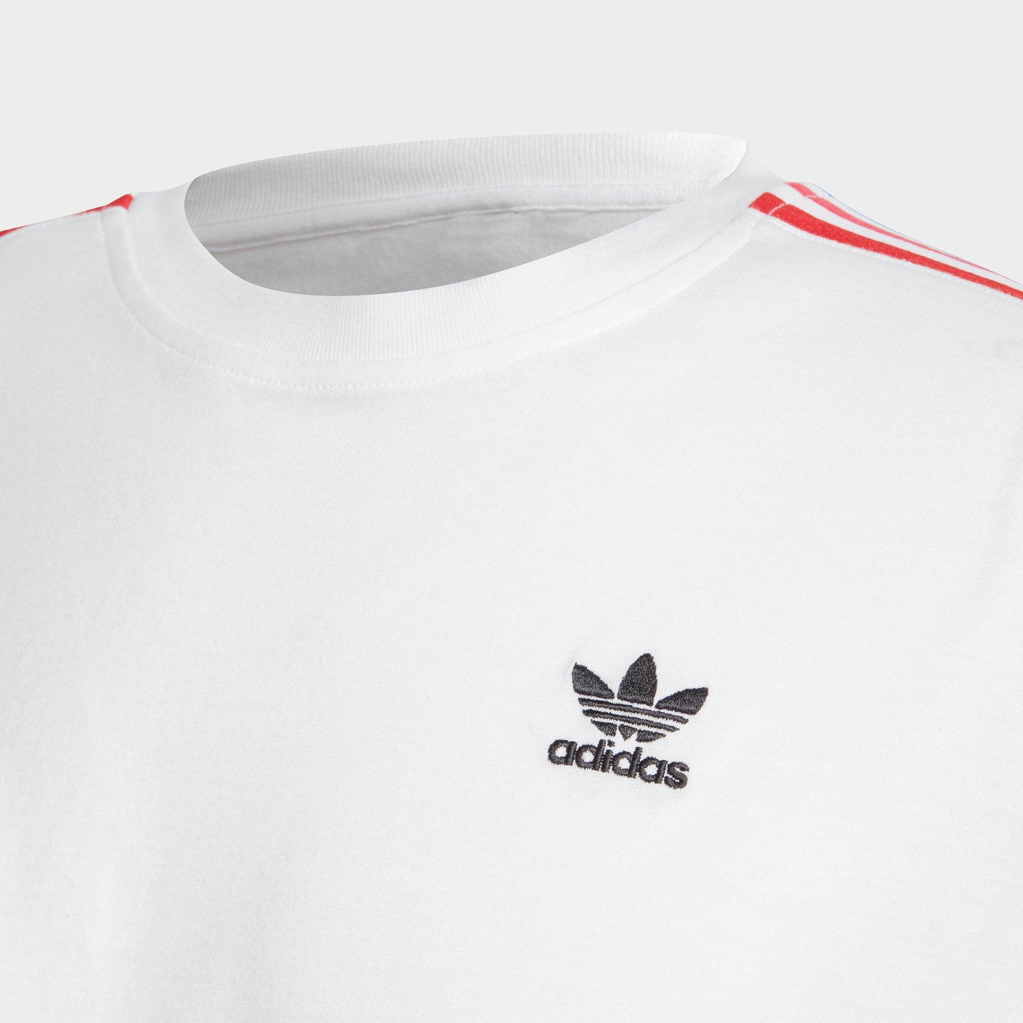 adidas trefoil 3 stripes t shirt in white