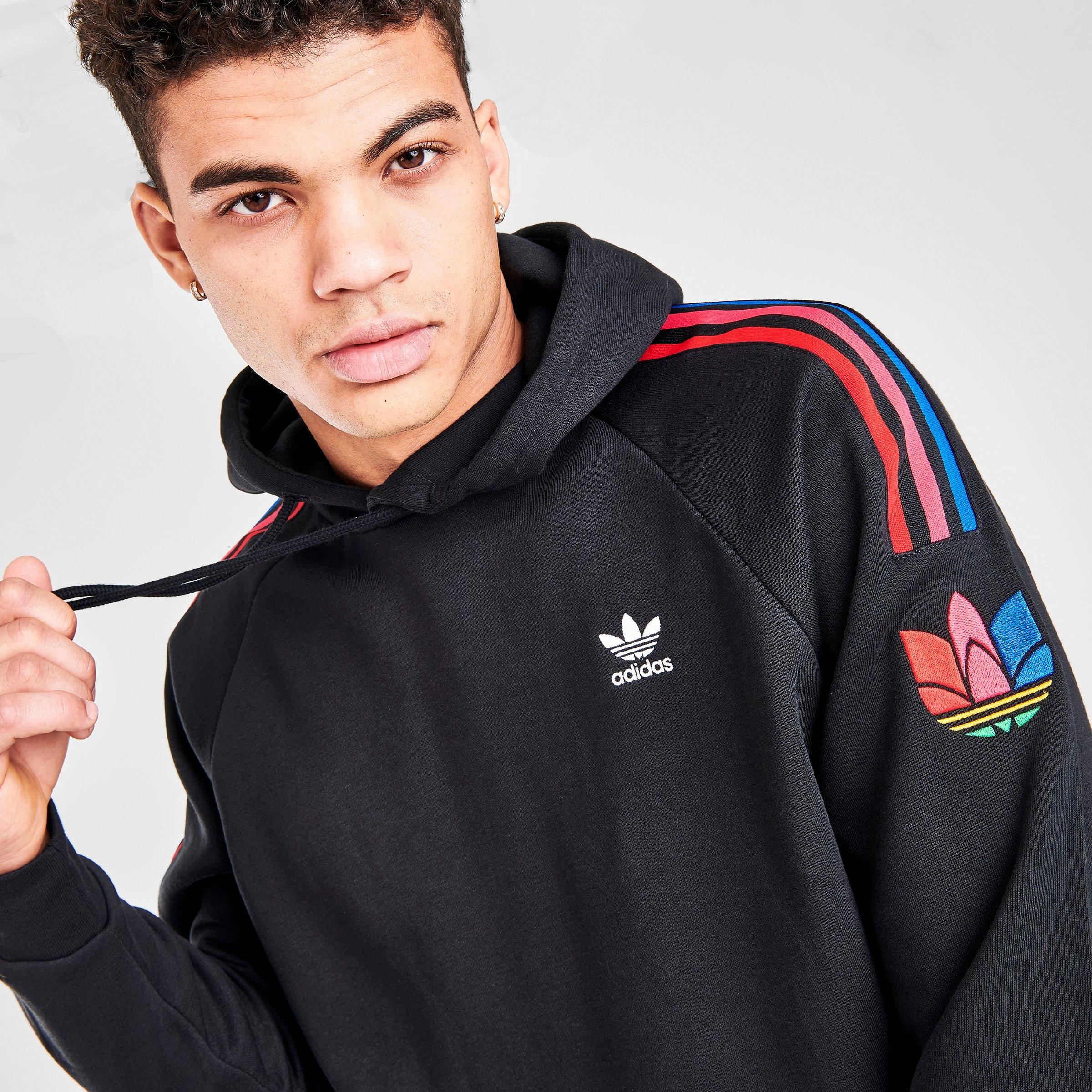 adidas trefoil stripe hoodie