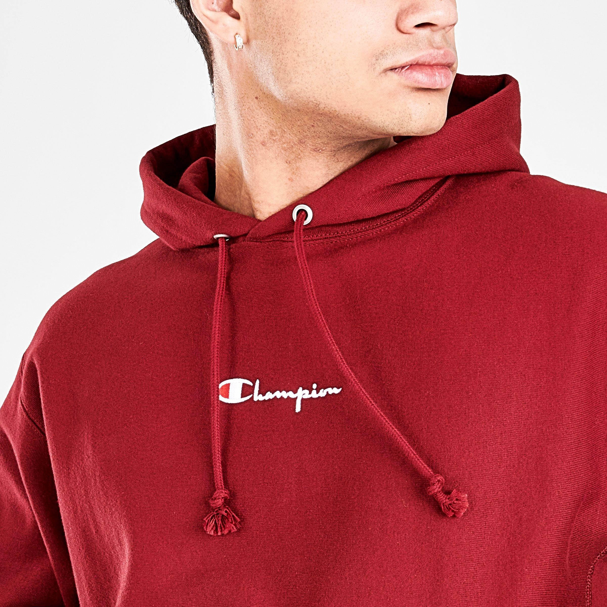men's champion red hoodie