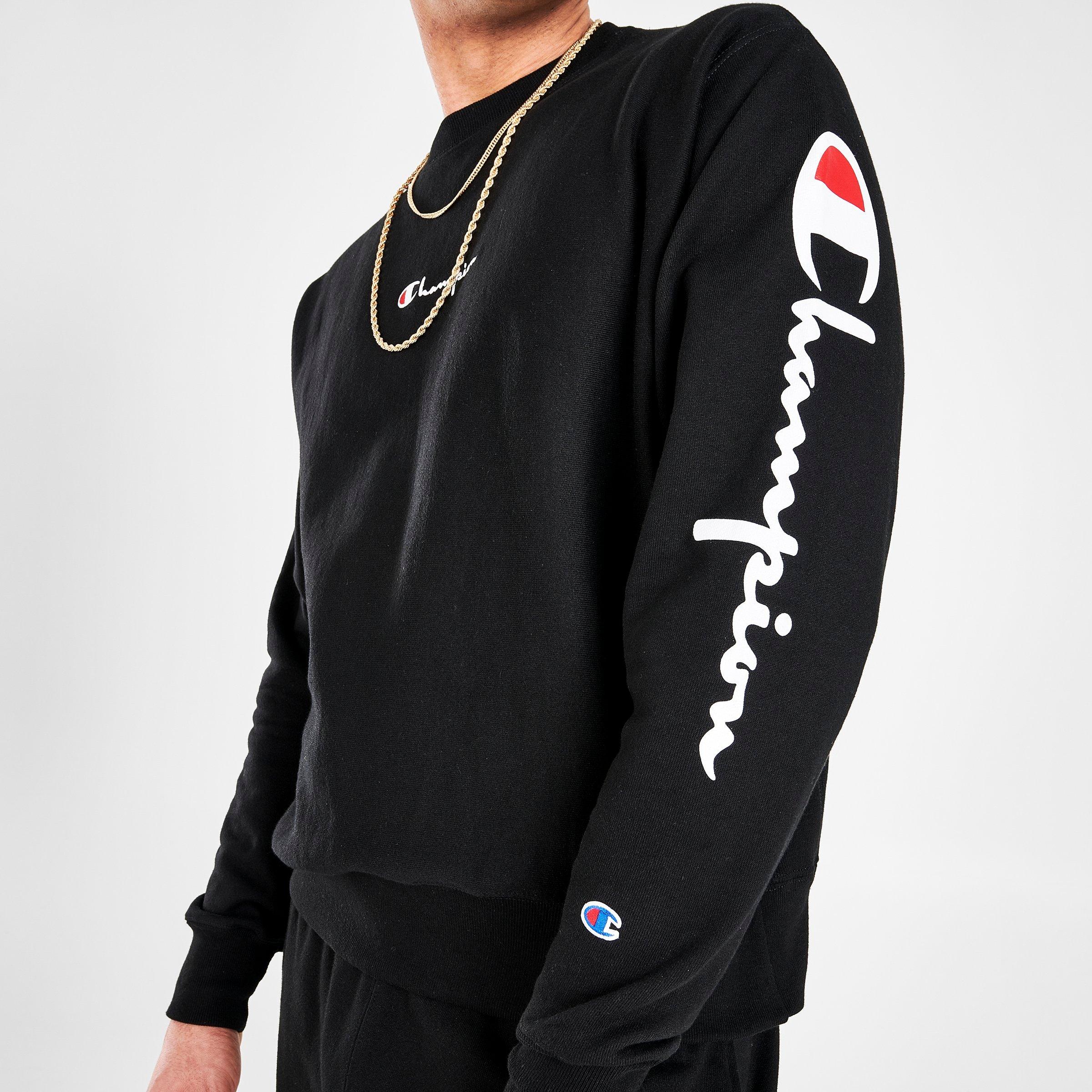 champion reverse weave left chest crew neck sweatshirt