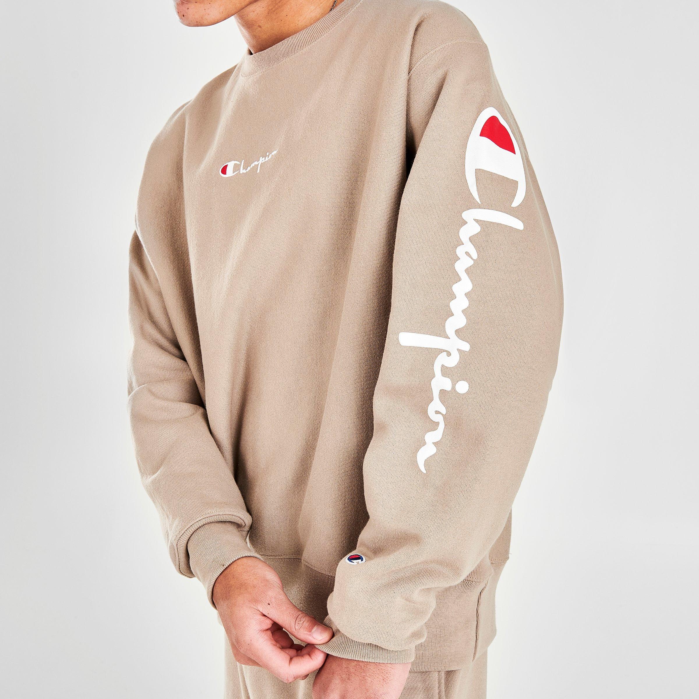 champion reverse weave taped logo crewneck sweatshirt