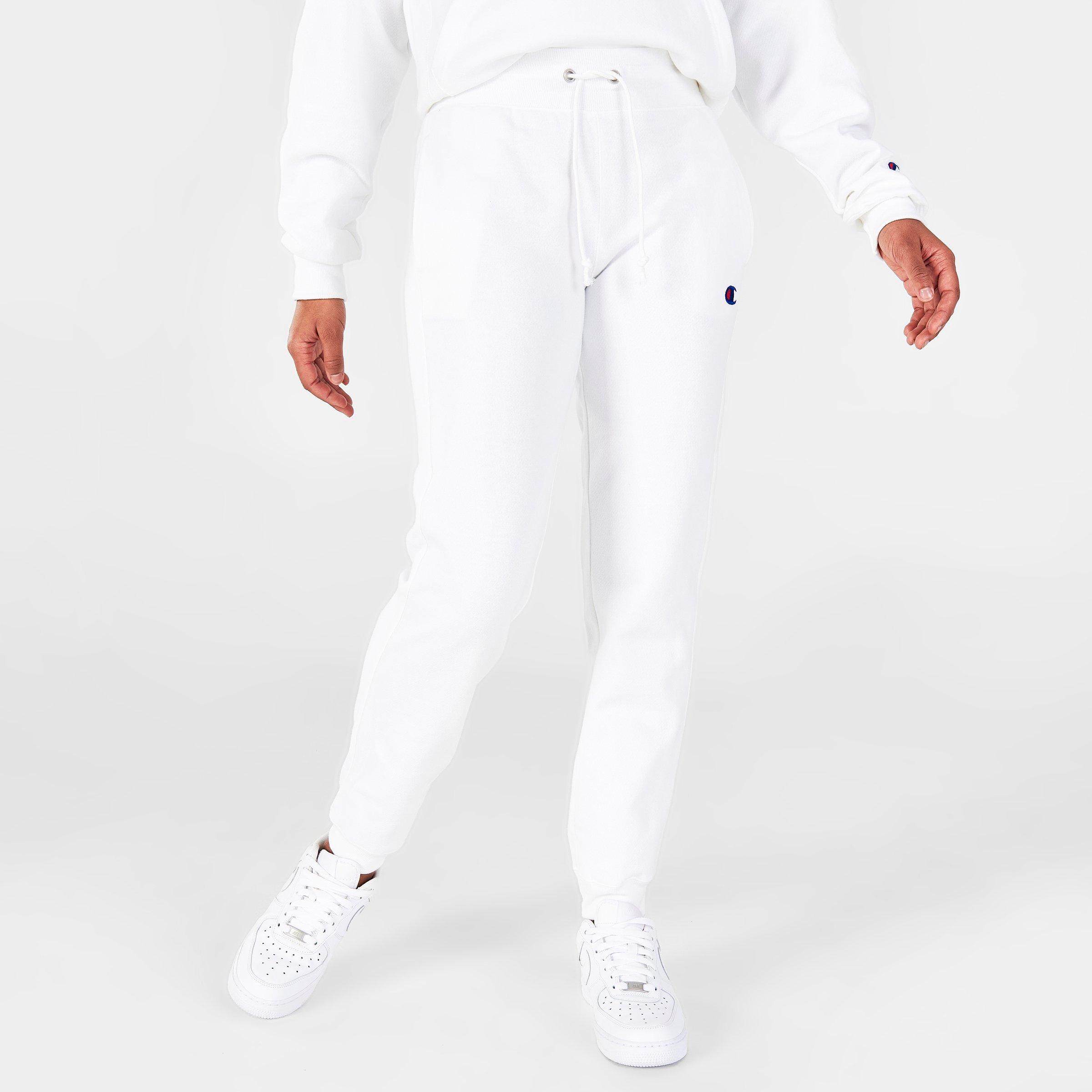 champion reverse weave white jogger sweatpants
