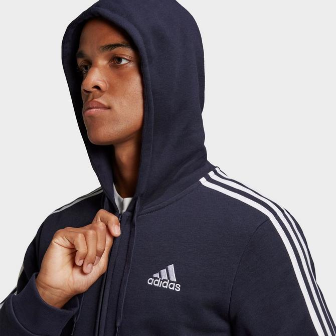 Men's adidas Essentials Fleece 3-Stripes Full Zip Hoodie| JD Sports