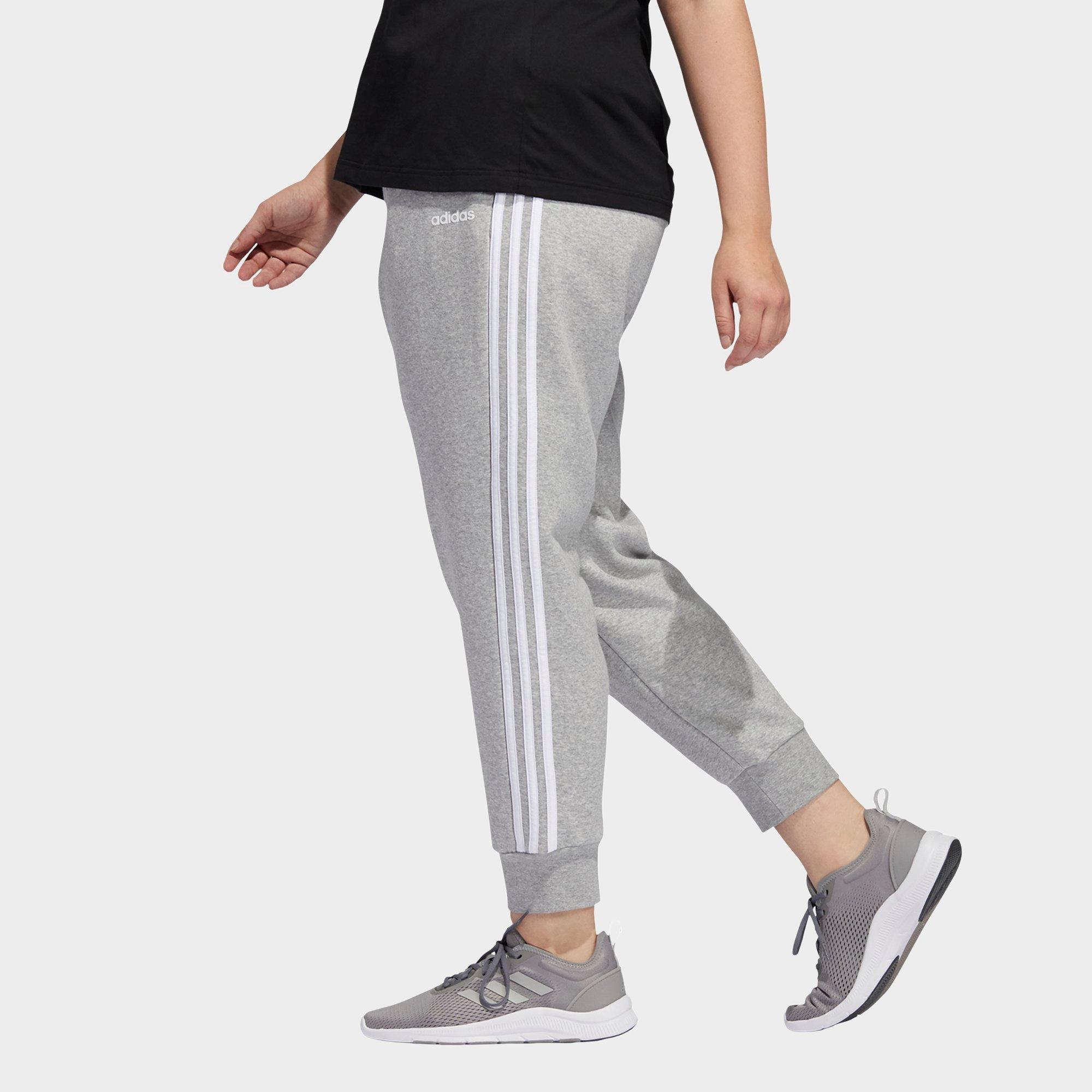 women's adidas fleece striped jogger pants