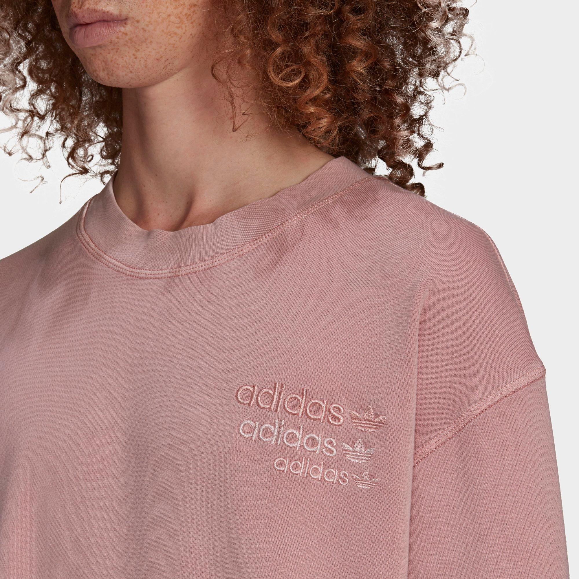 pink adidas crew neck