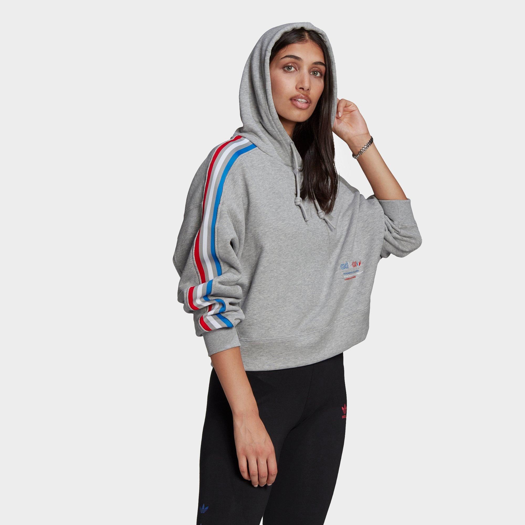 adidas originals trefoil cropped hoodie sweatshirt