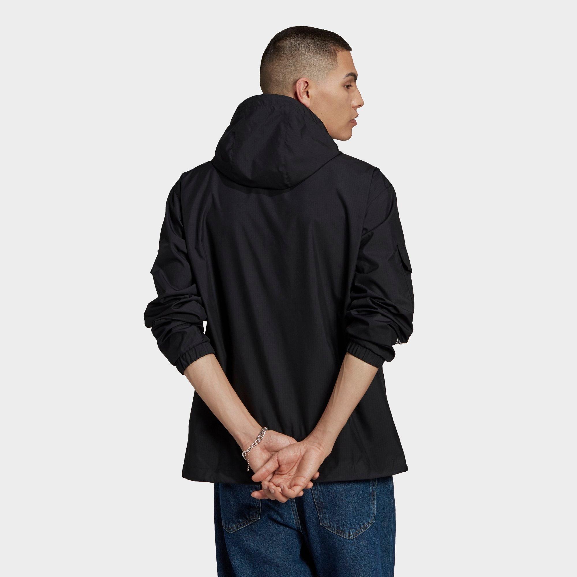 adidas originals windbreaker jacket with 3 stripes in black
