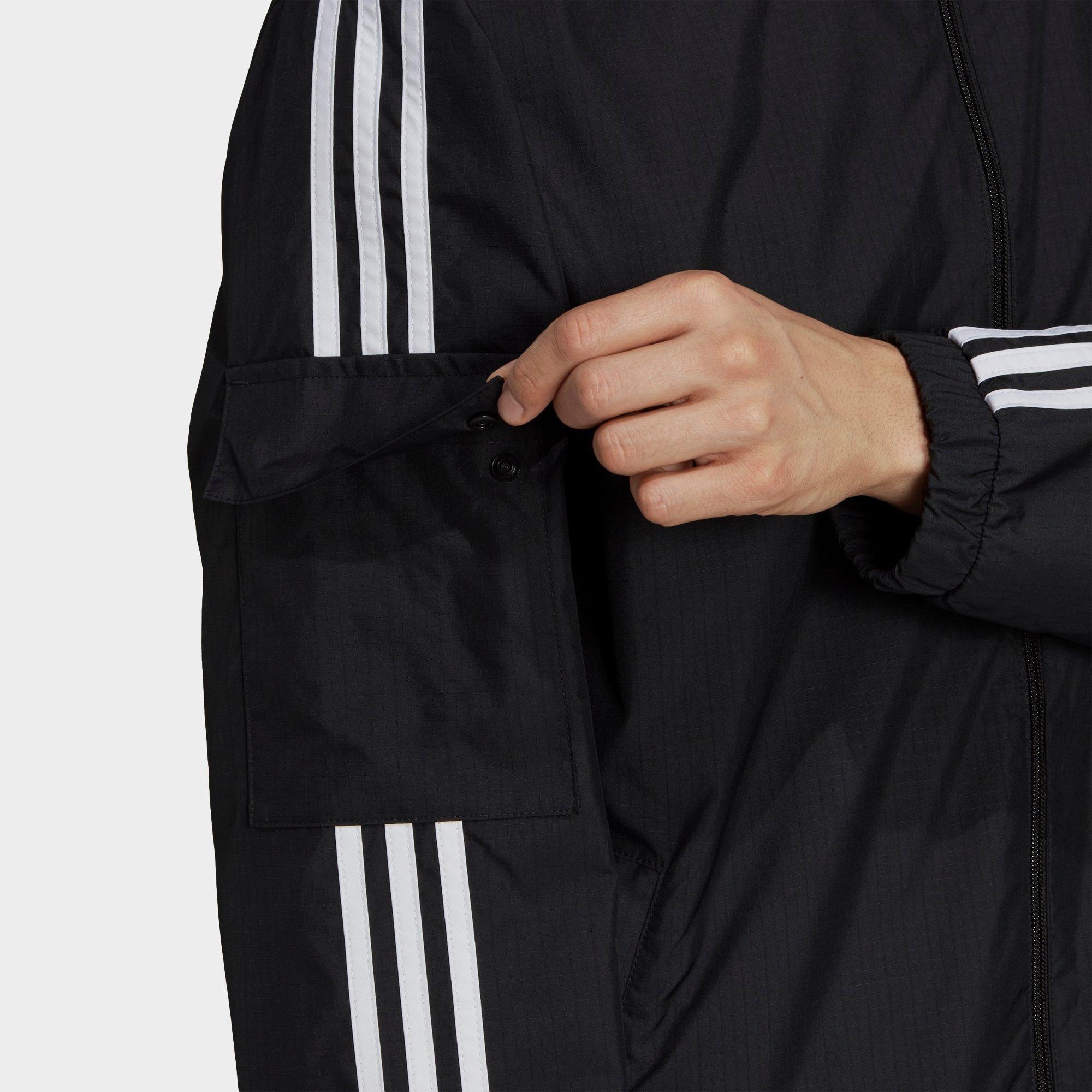 adidas striped windbreaker