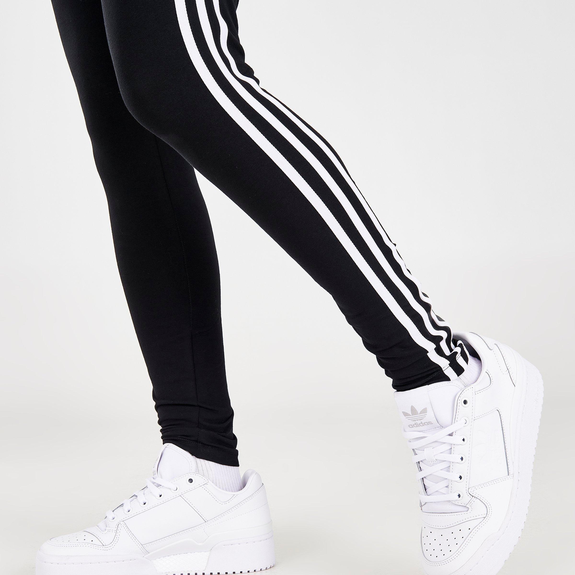 adidas black and white striped leggings