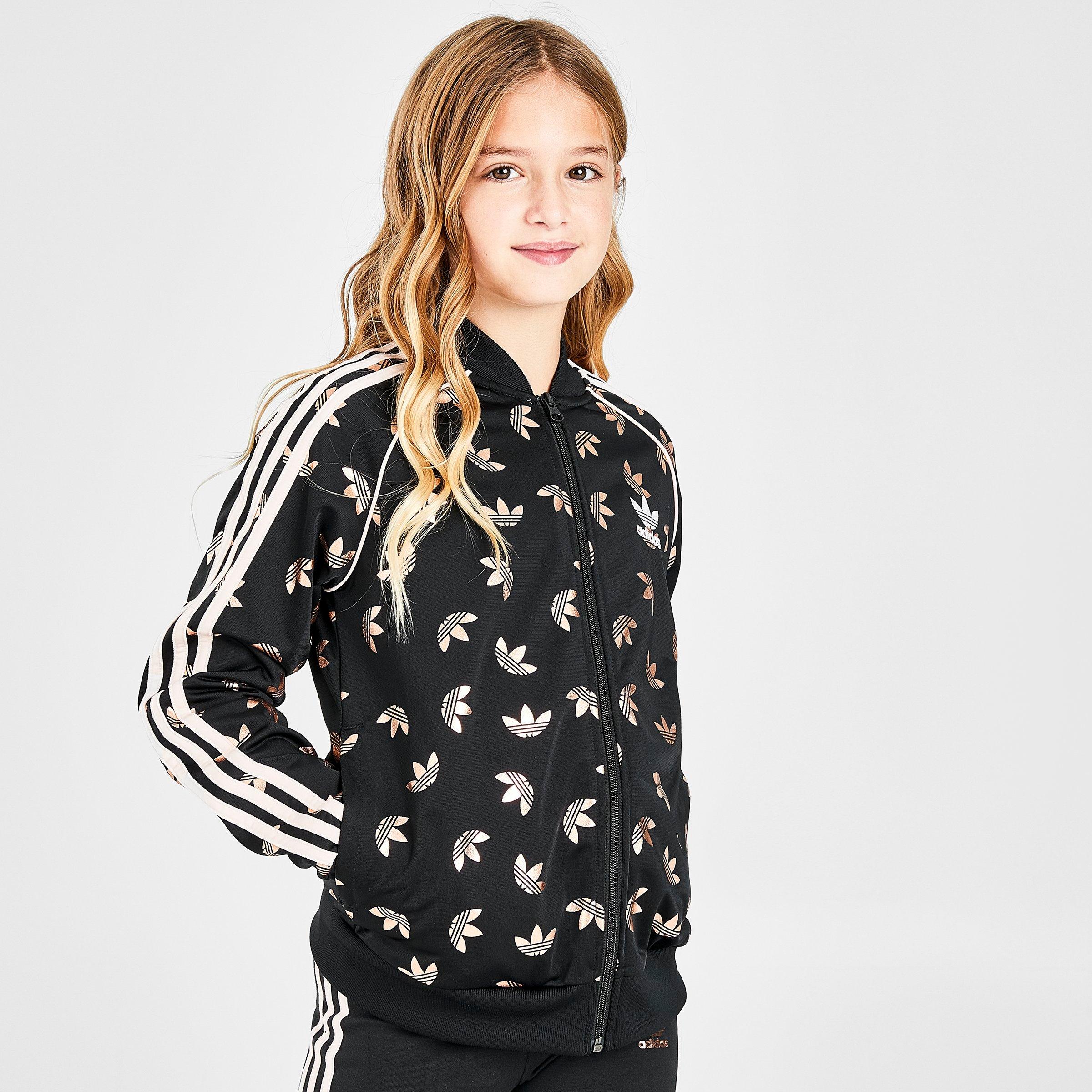 trefoil allover print track jacket