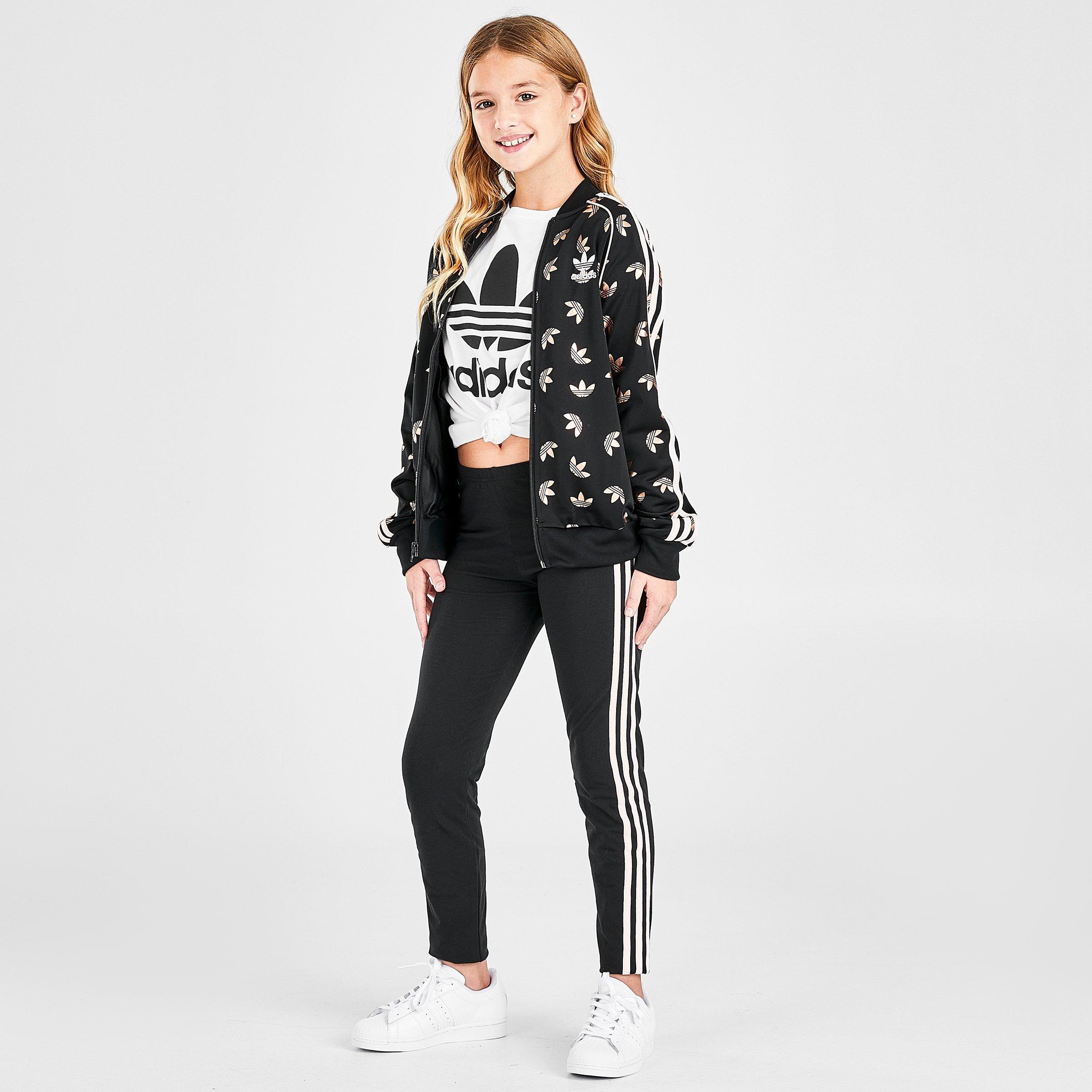 adidas originals trefoil logo print legging in black