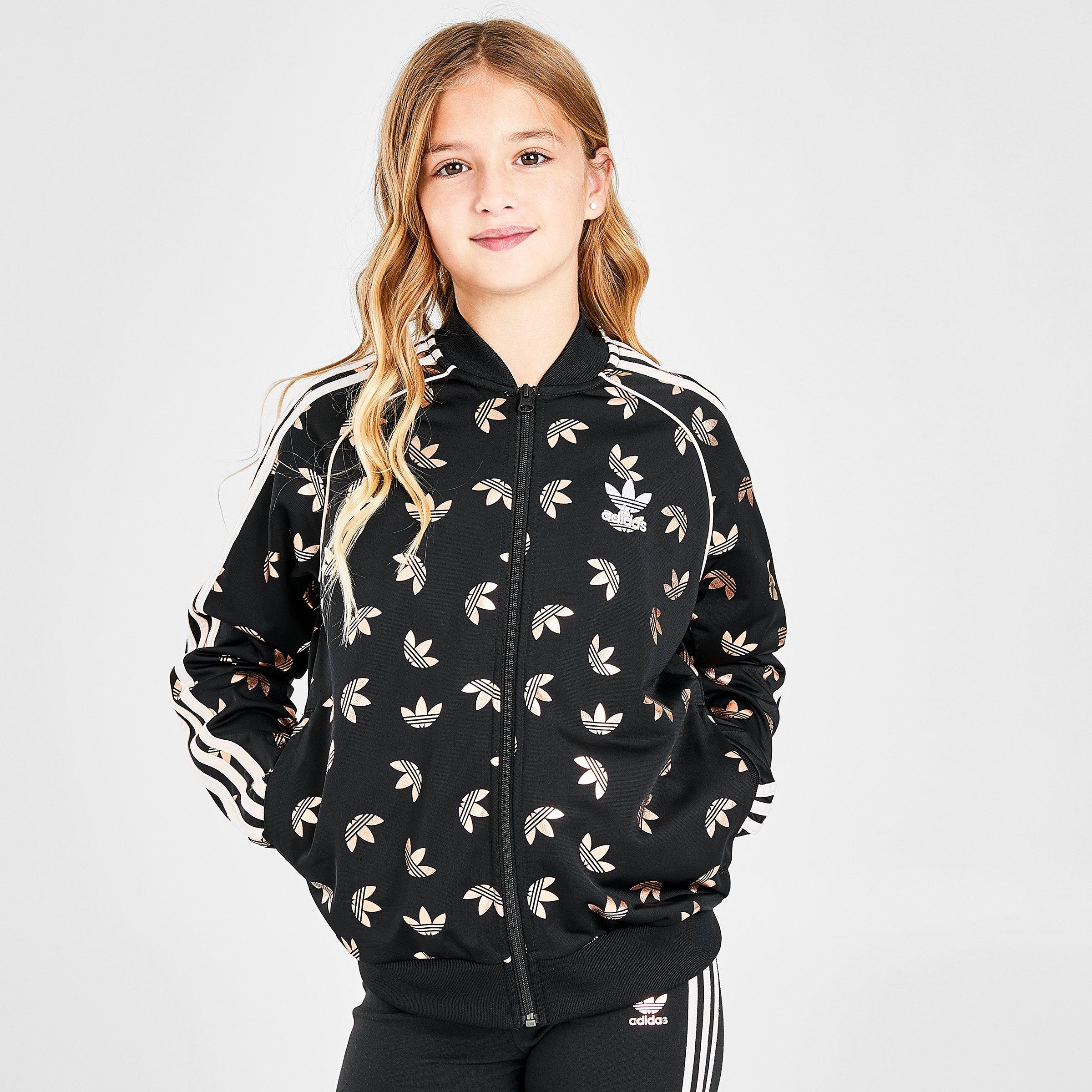 trefoil allover print track jacket