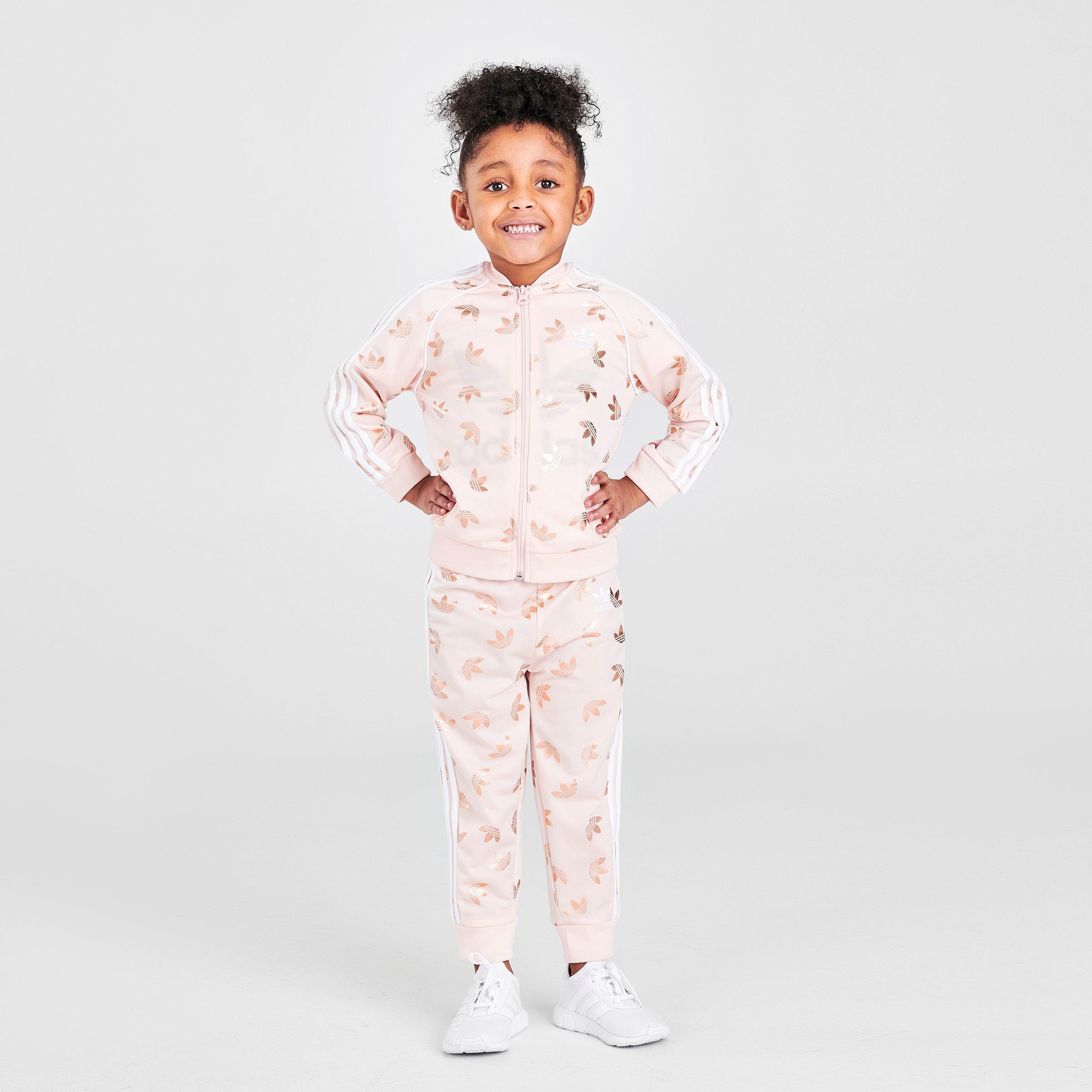 youth adidas tracksuit pink