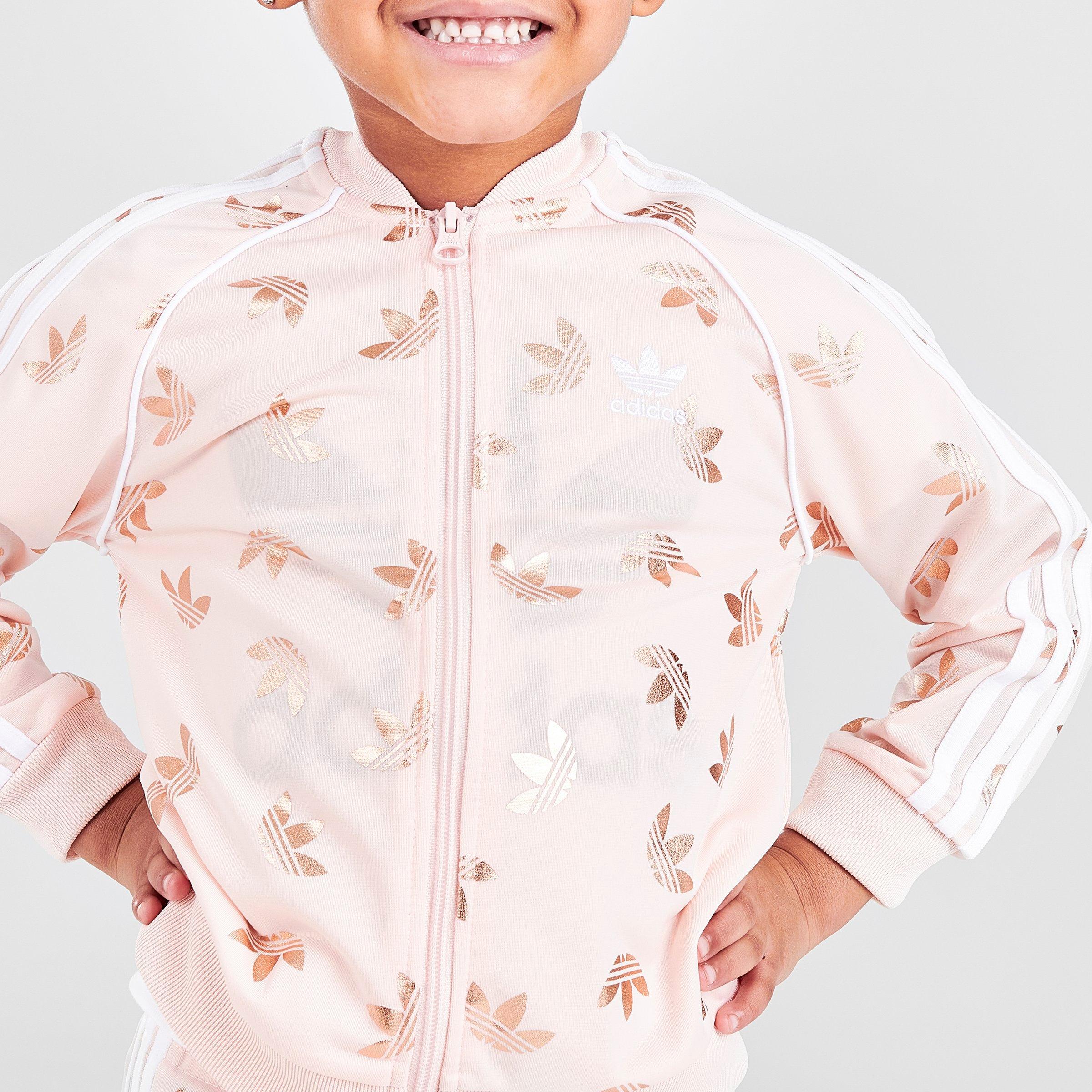 youth adidas tracksuit pink