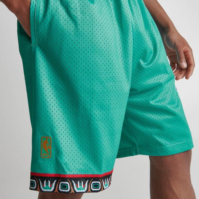 New Vancouver Grizzlies Retro Men's Pockets Green Basketball Shorts Size  S-XXL