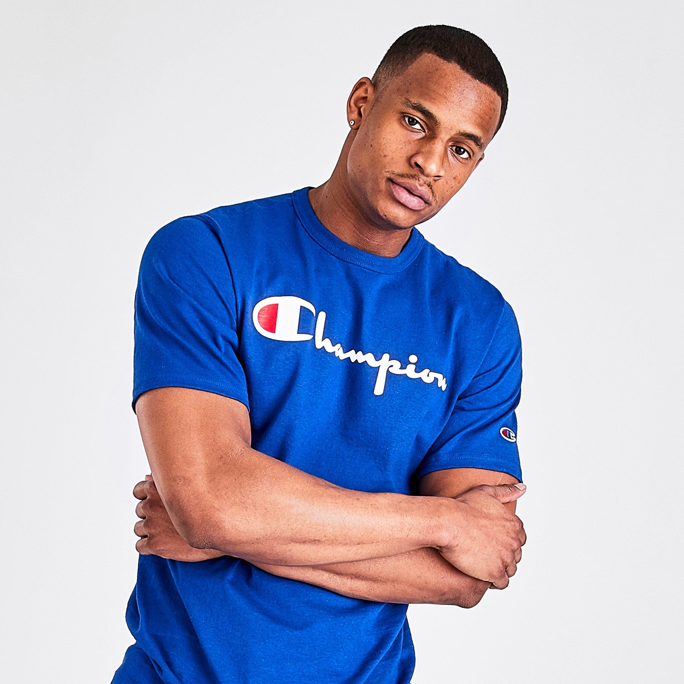 men's champion script t shirt