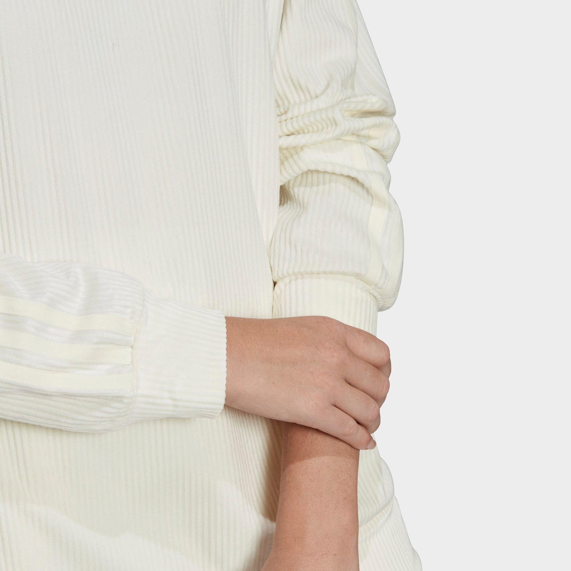 adidas originals sweatshirt dress with velvet sleeves