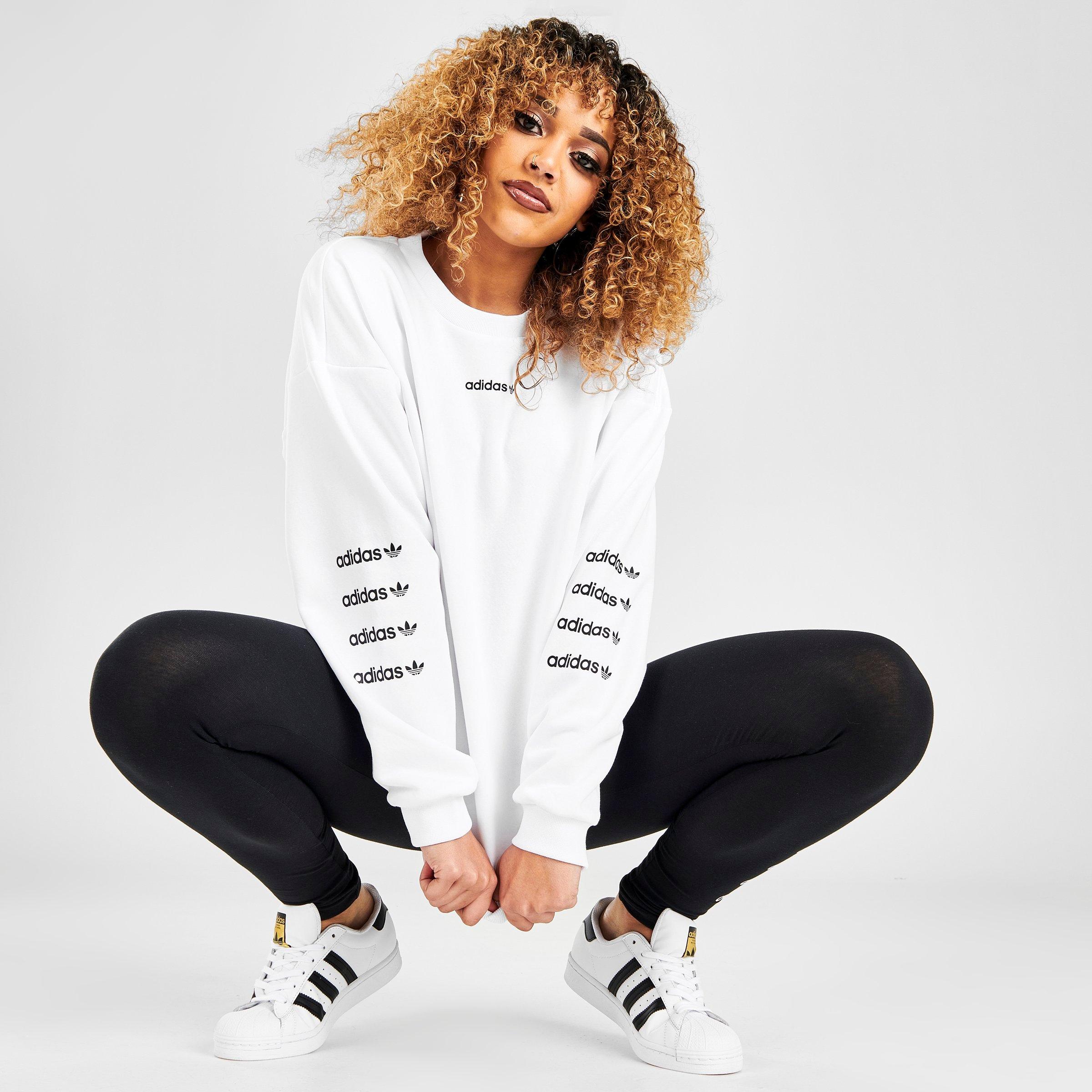 white adidas crew neck womens