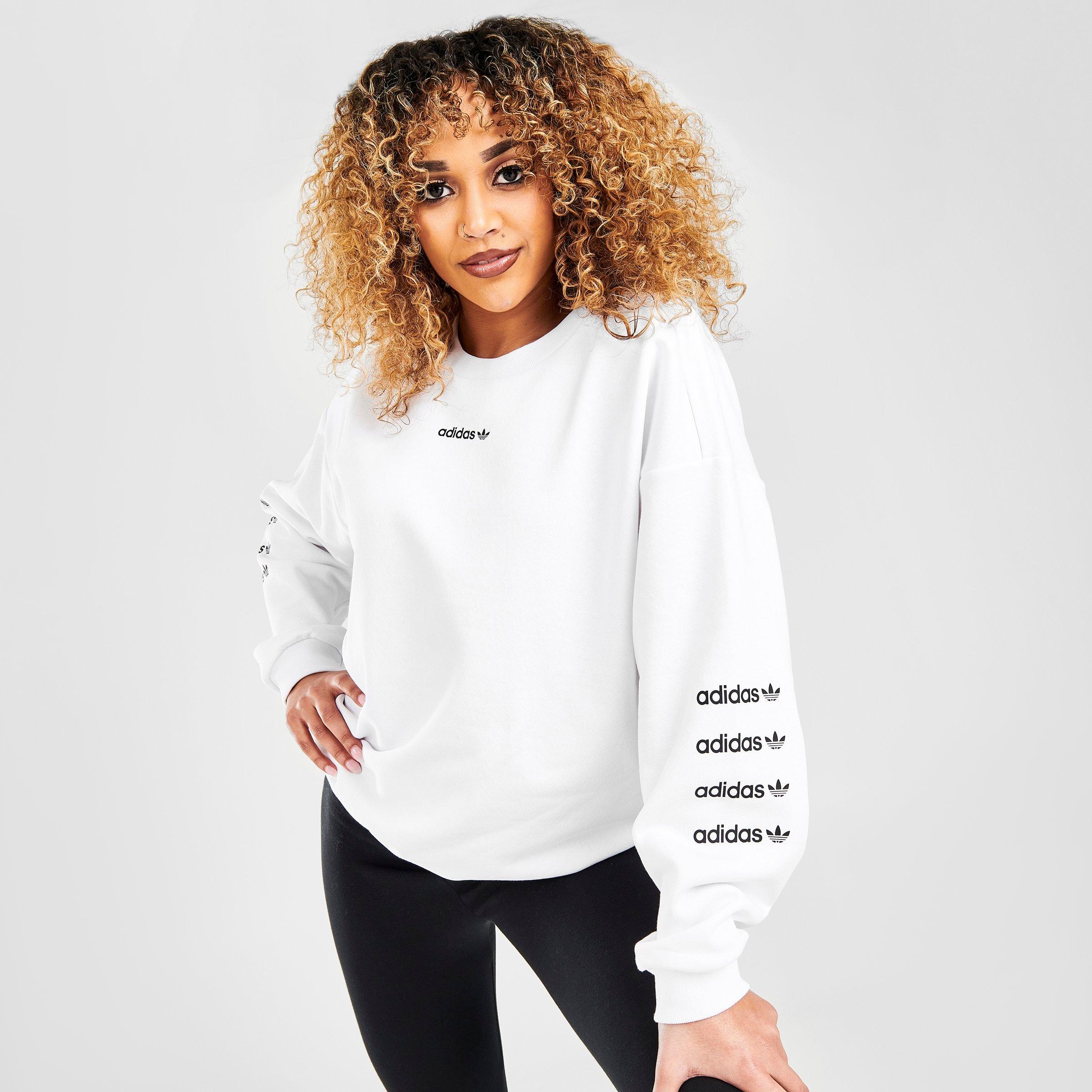 grey adidas crew neck sweatshirt women's