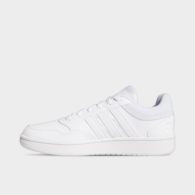 Adidas Men's Hoops 3.0 Low Classic Vintage Casual Shoes in White/Footwear White Size 10.0