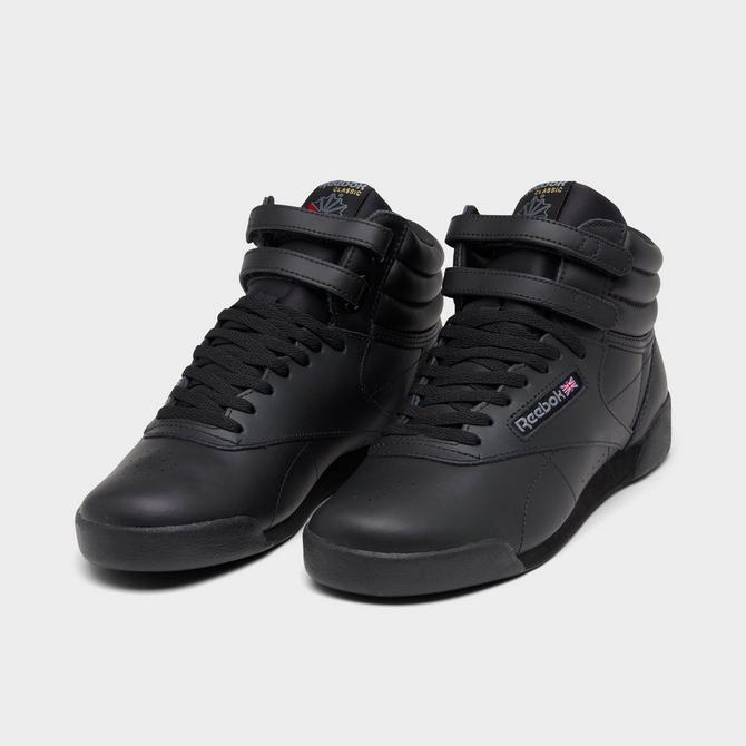 Reebok freestyle hi top hot sale black