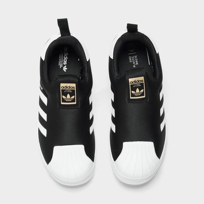 Adidas superstar slip store on kids silver