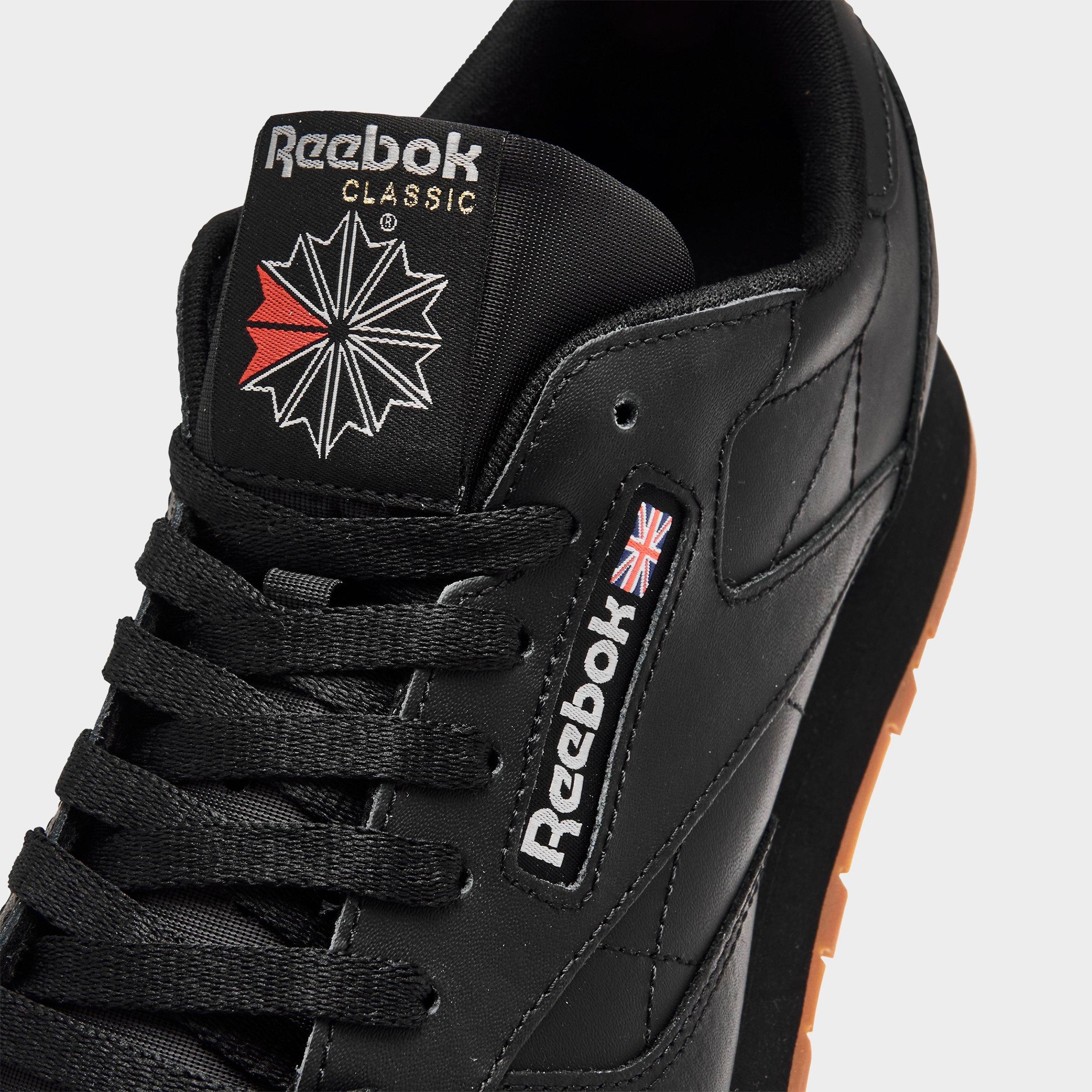 black reebok classics with gum bottom