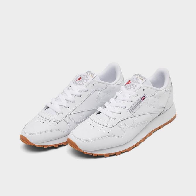 Reebok Classic Leather White/Grey/Gum Women's Shoes, Size: 6