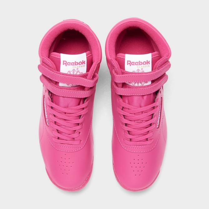 Pink reebok freestyle outlet hi