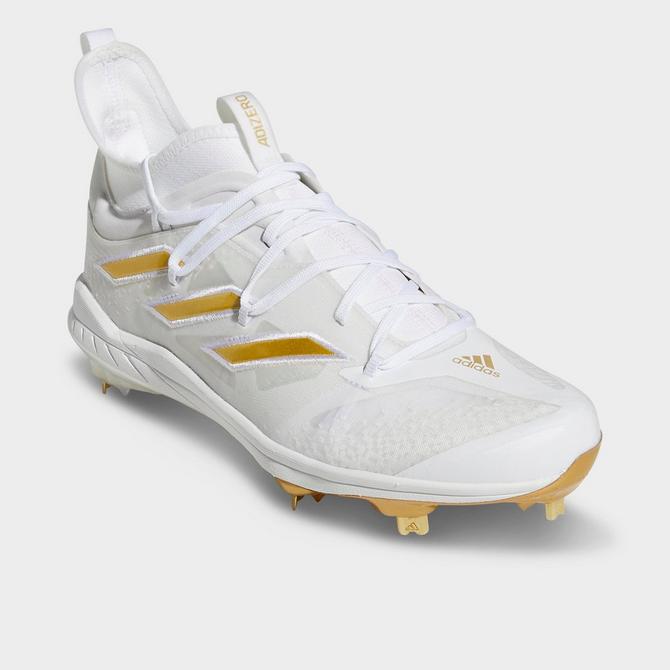 White and gold on sale metal baseball cleats