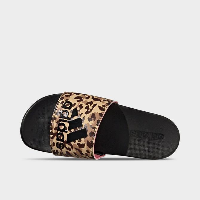 adidas originals adilette slides in leopard print