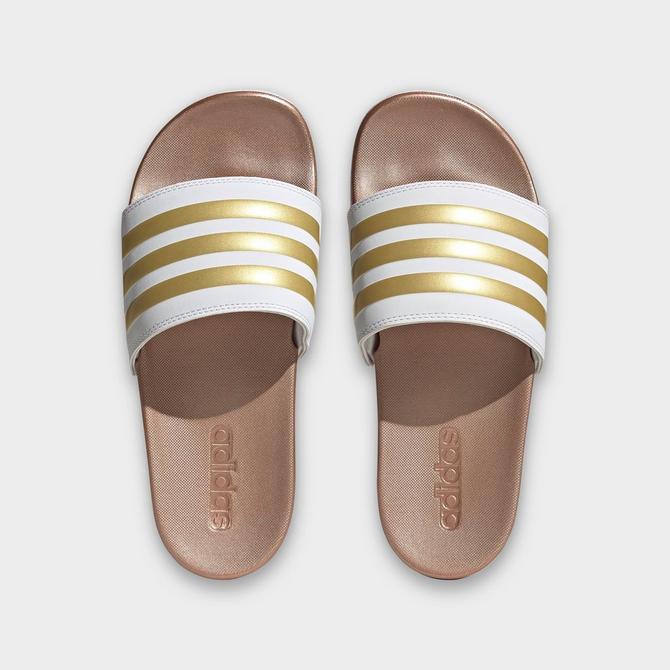 Adidas adilette slides rose gold online