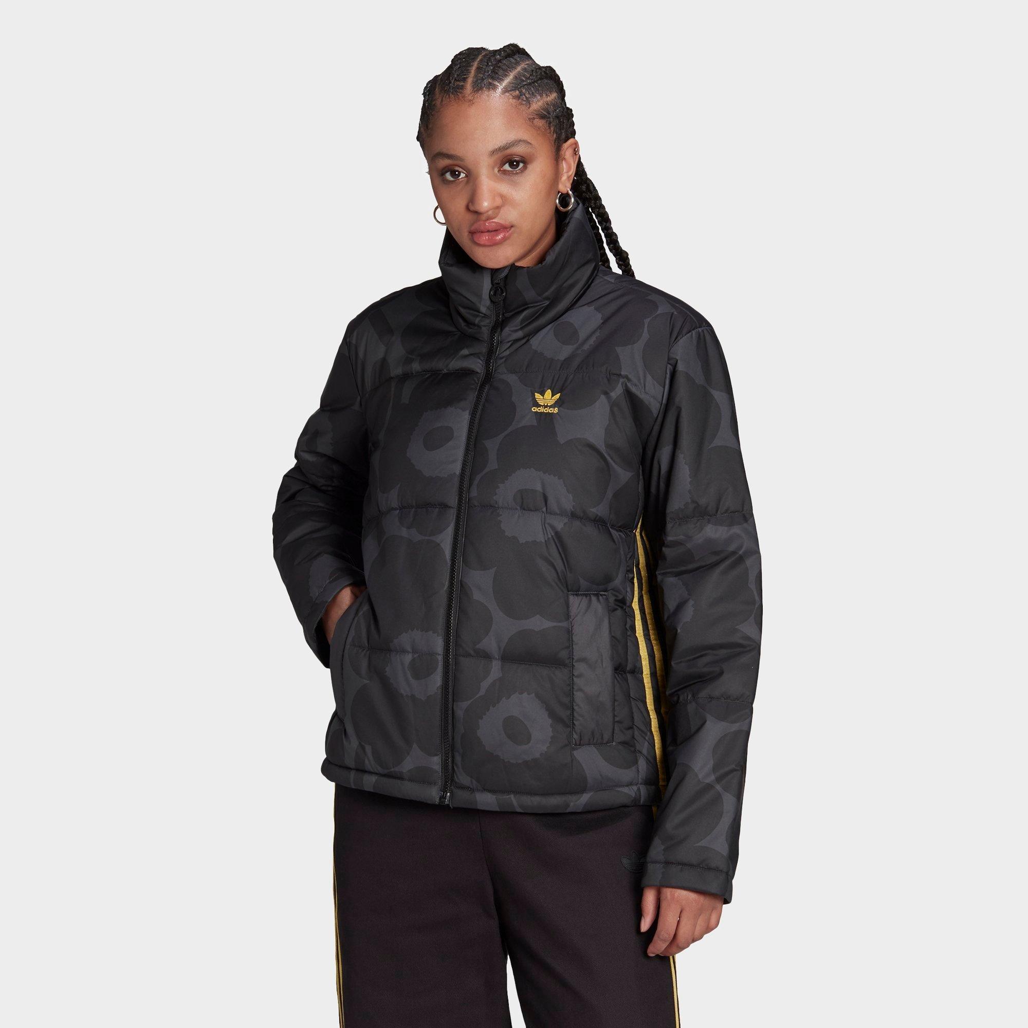 adidas originals black long puffer jacket