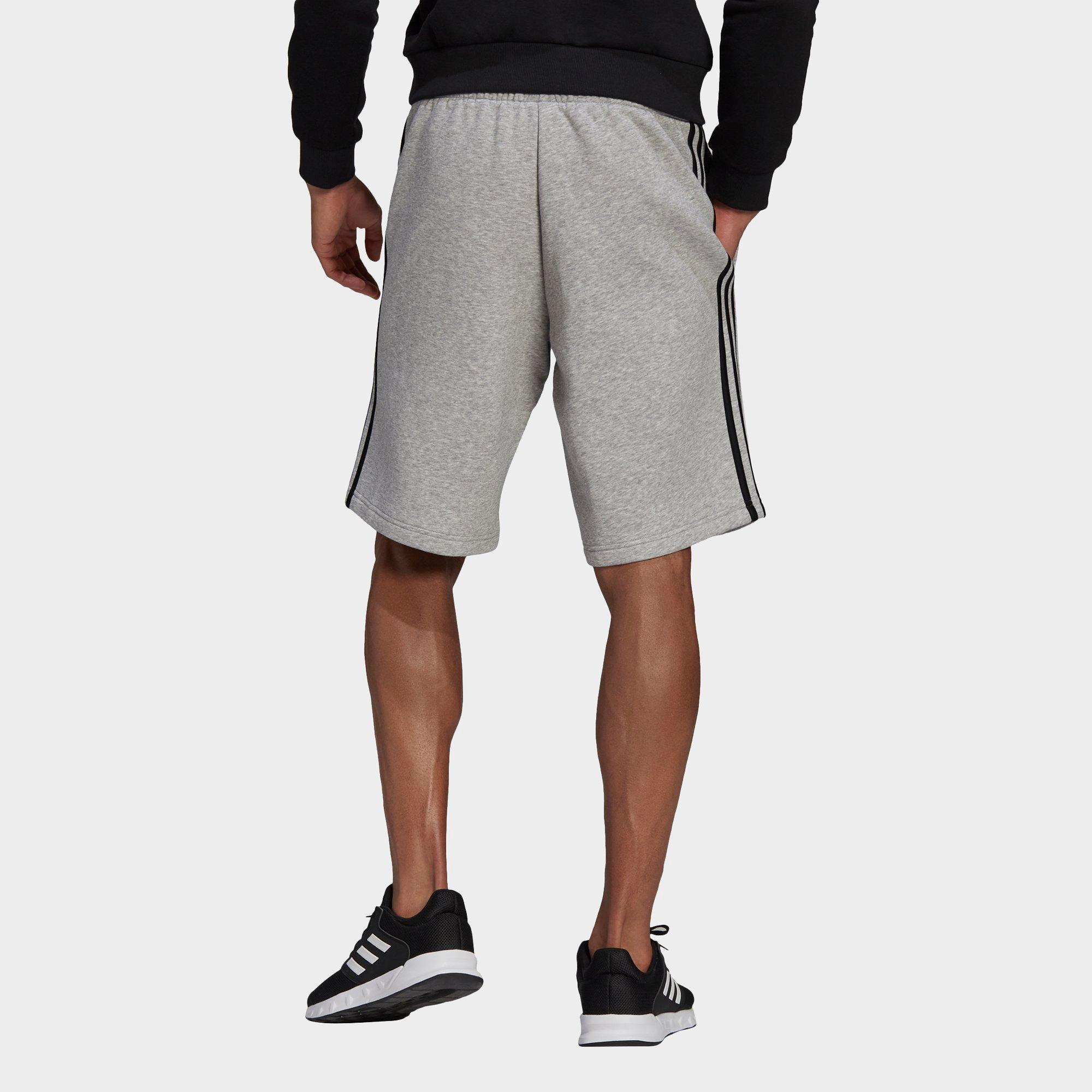 adidas 3 stripe fleece shorts