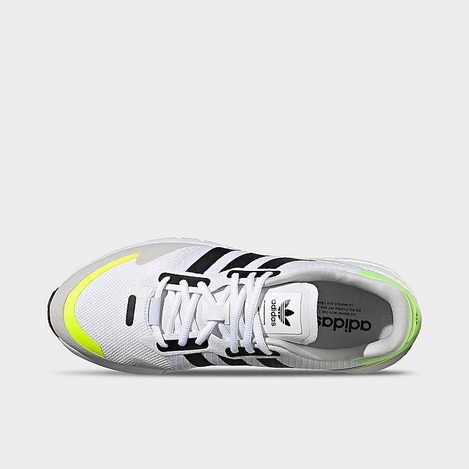 Back view of Men's adidas Originals ZX 1K BOOST Casual Shoes in White/Black/Solar Yellow Click to zoom