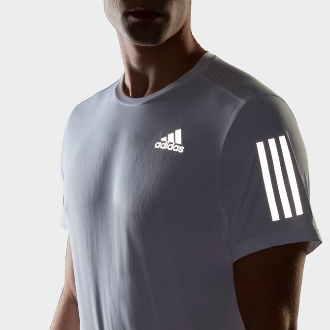 ADIDAS T Shirt TREFOIL Reflective Silver Logo WHITE Men’s LARGE Retro  Running