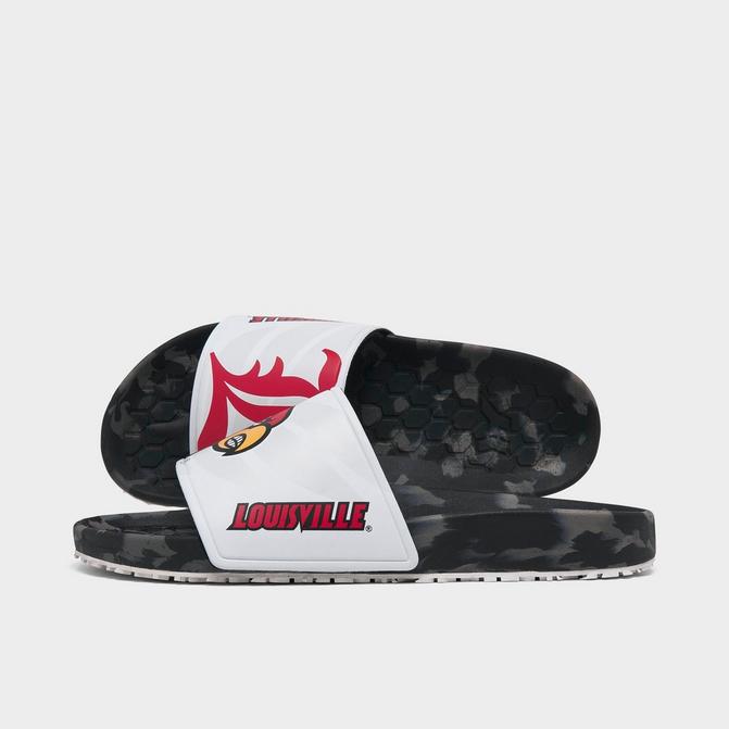 Men's White/Red Louisville Cardinals Slydr Pro Slide Sandals