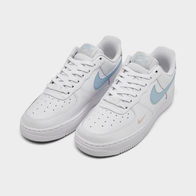 Nike air force 1 light blue swoosh best sale