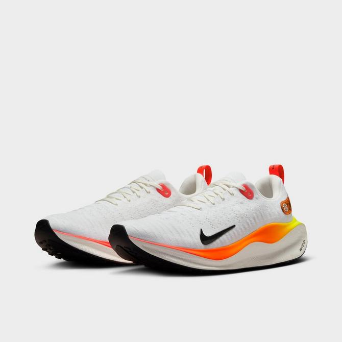 Three Quarter view of Men's Nike InfinityRN 4 Road Running Shoes in White/Bright Crimson/Total Orange/Black Click to zoom