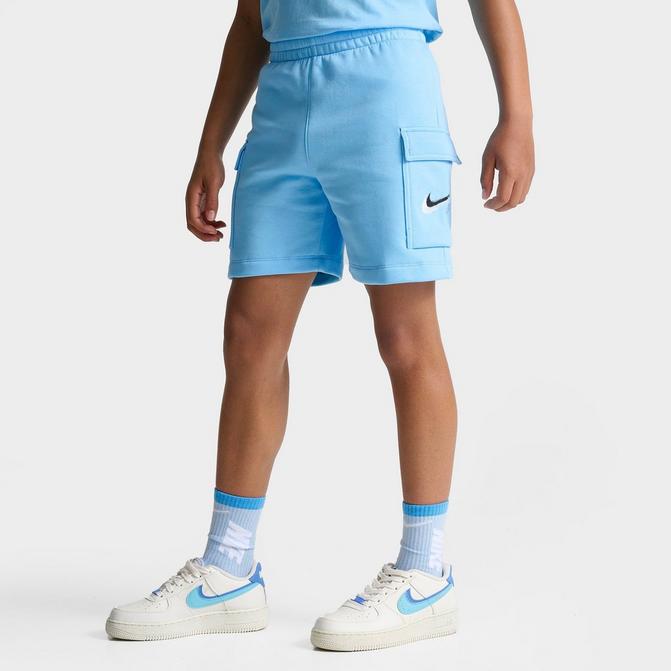 Nike Kids Fleece Cargo Shorts in Blue Aquarius Blue Size Medium