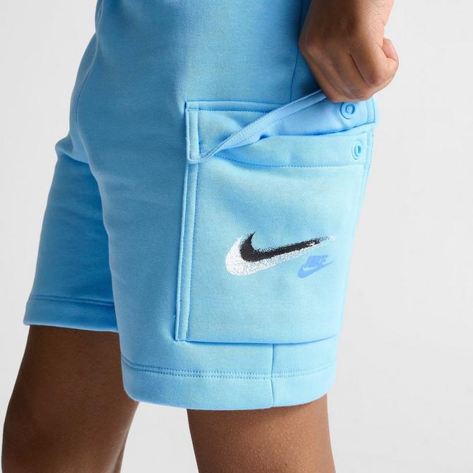 Blue nike fleece shorts online