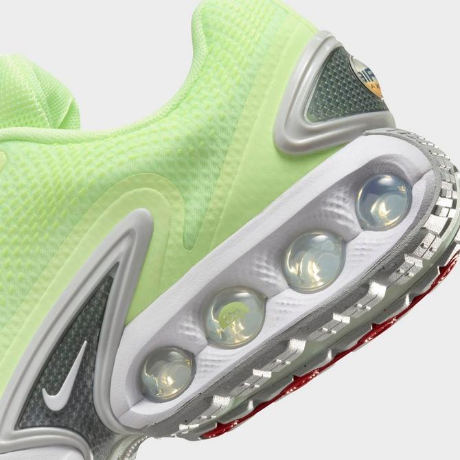 Front view of Women's Nike Air Max Dn Casual Shoes in Barely Volt/White/Metallic Silver Click to zoom