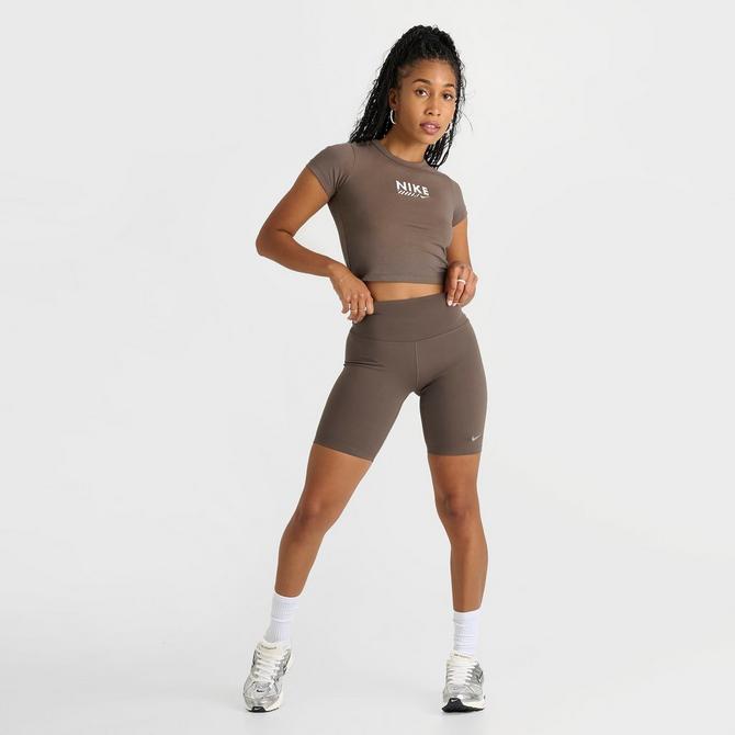 Women s Nike One Dri FIT GLS High Rise Biker Shorts JD Sports