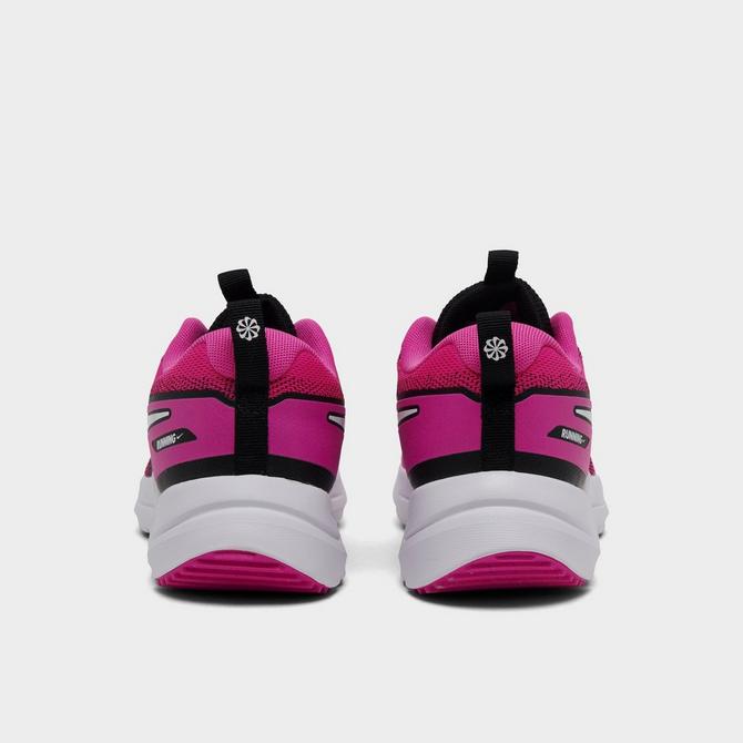 Left view of Girls' Little Kids' Nike Cosmic Runner Casual Shoes in Laser Fuchsia/White/Black Click to zoom