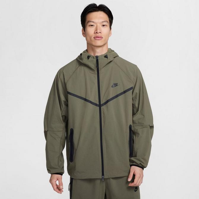 Olive green windbreaker nike best sale