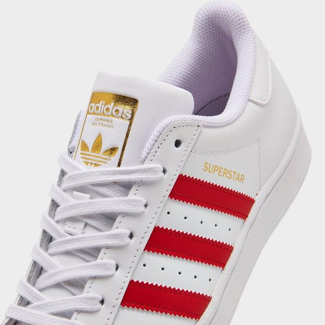 Adidas superstar red outlet stripe womens